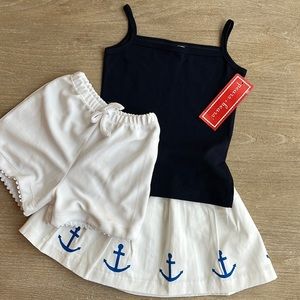 Set of 3 items from Kayce Hughes- skirt & tee (NWT) and shorts.